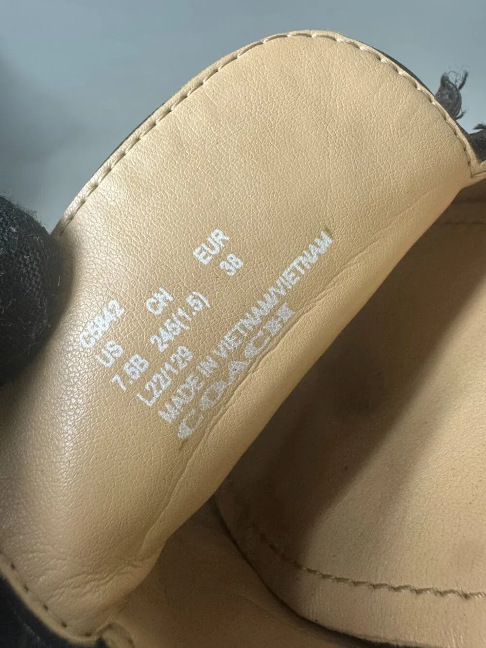 Authentic Coach Irene Black Leather Mule, Size 7.5 B
